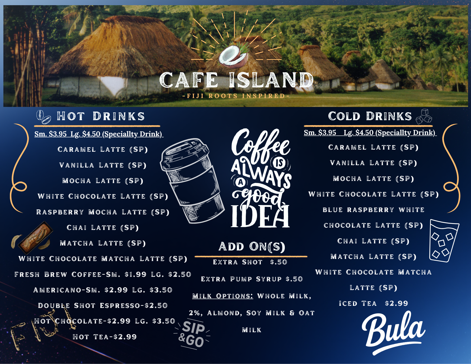 Coffee menu design by DraftCraft